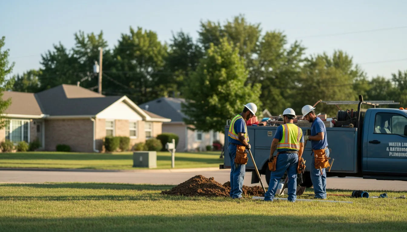 Residential water line and bathroom plumbing service in Brumley, MO